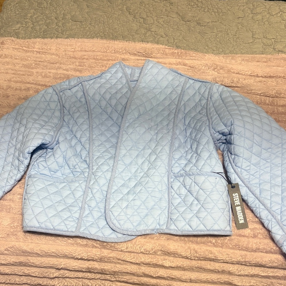 Steve Madden Sky Blue Quilted Puffer Jacket